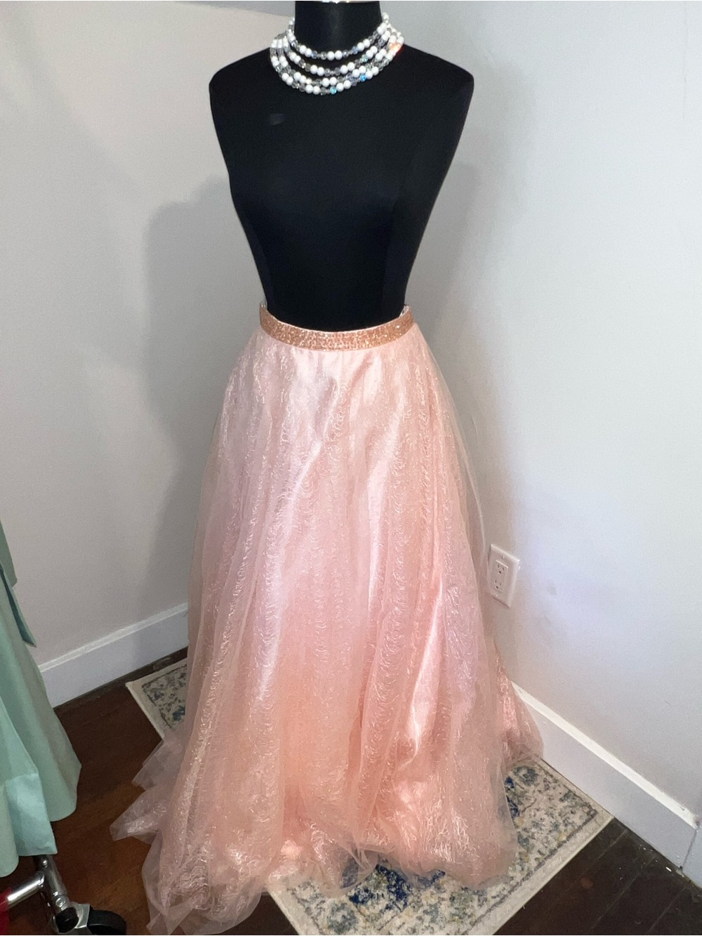 JOVANI Blush Pink A-Line Ballgown Tulle Skirt